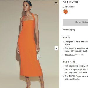 Reformation Alli Silk Dress - BRAND NEW